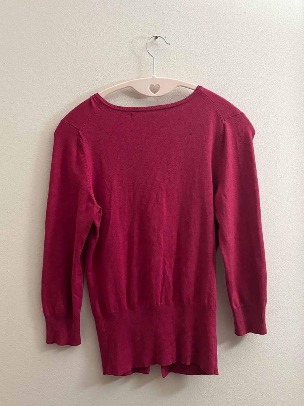 5/$25 🩷 Silk Express Women's Dark Berry Button-Front Cardigan - Picture 5 of 6